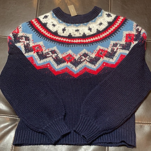 NAVY CHERRY 🍒 Zigzag Fair Isle sweater - Picture 4 of 11